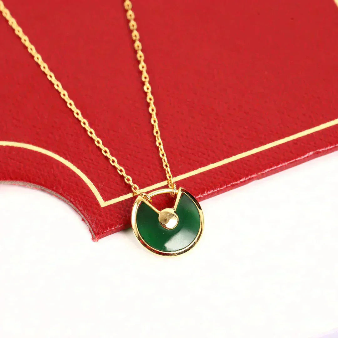 [Regal Jewels]AMULETTE GOLD MALACHITE NECKLACE