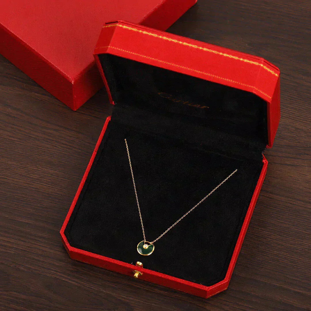 [Regal Jewels]AMULETTE GOLD MALACHITE NECKLACE