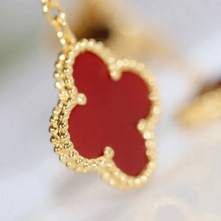 [Regal Jewels]CLOVER  2 MOTIF  TIGER EYE CARNELIAN EARRINGS