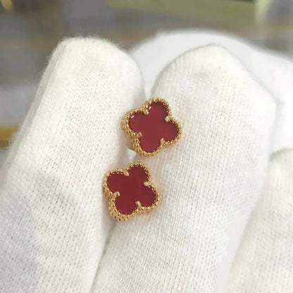 [Regal Jewels]CLOVER MINI 9.5MM CARNELIAN EARRINGS