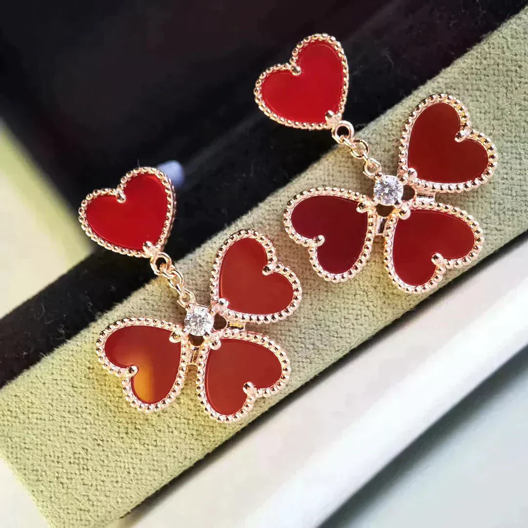 [Regal Jewels]SWEET CLOVER CARNELIAN EARRINGS