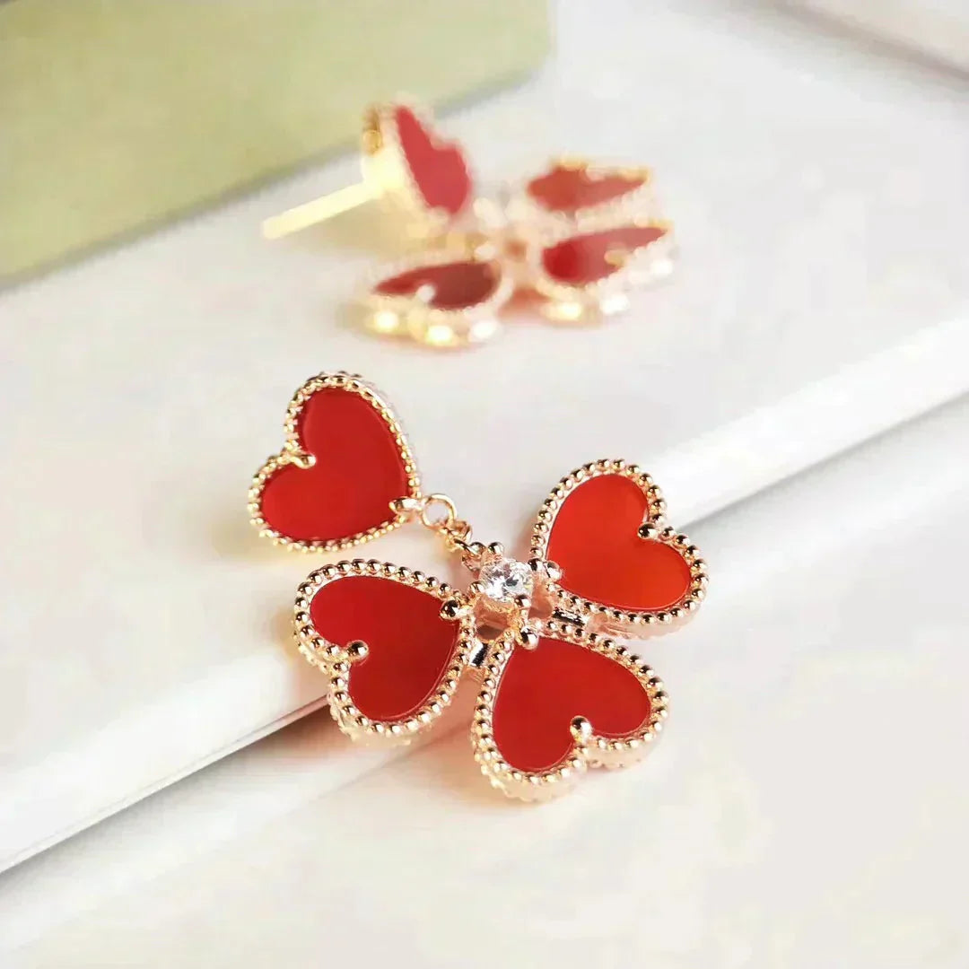 [Regal Jewels]SWEET CLOVER CARNELIAN EARRINGS
