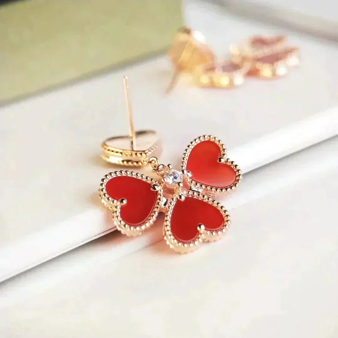 [Regal Jewels]SWEET CLOVER CARNELIAN EARRINGS