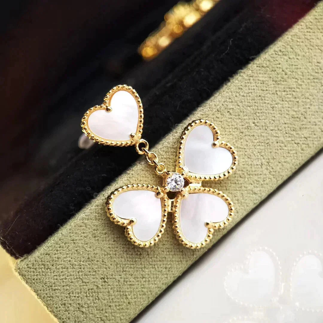 [Regal Jewels]CLOVER SWEET WHITE MOP EARRINGS