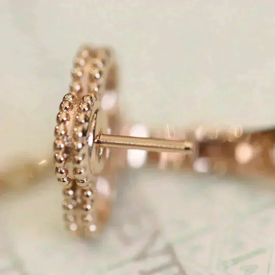 [Regal Jewels]CLOVER MEDIUM 1 MOTIFS FUll DIAMOND EARRINGS