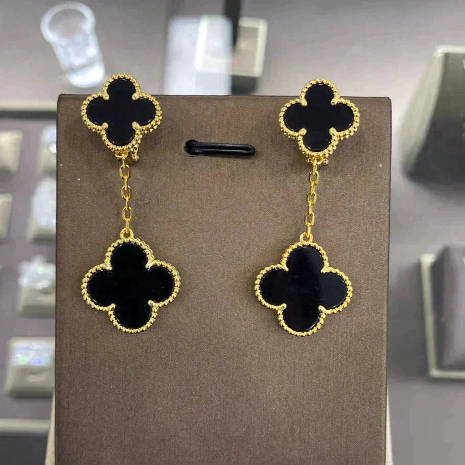 [Regal Jewels]CLOVER 2 MOTIFS  EARRINGS (MULTIPLE CHOICESC