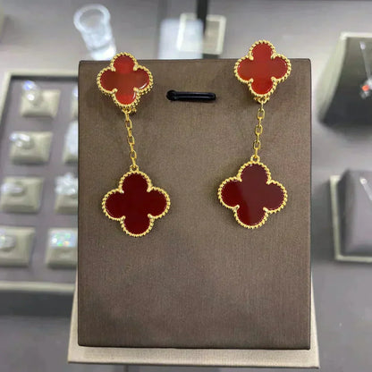 [Regal Jewels]CLOVER 2 MOTIFS  EARRINGS (MULTIPLE CHOICESC