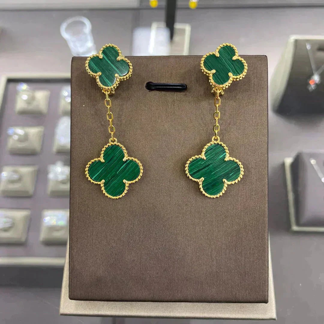 [Regal Jewels]CLOVER 2 MOTIFS  EARRINGS (MULTIPLE CHOICESC