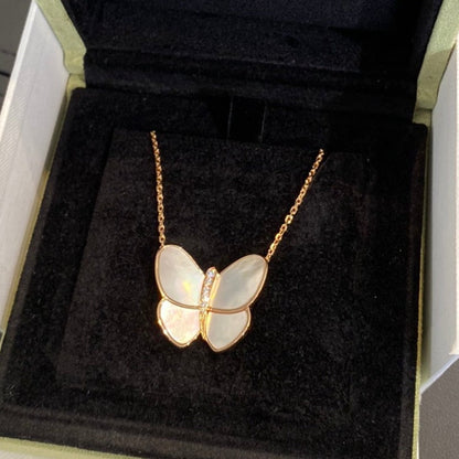 [Regal Jewels]BUTTERFLY GOLD MOP DIAMOND NECKLACE
