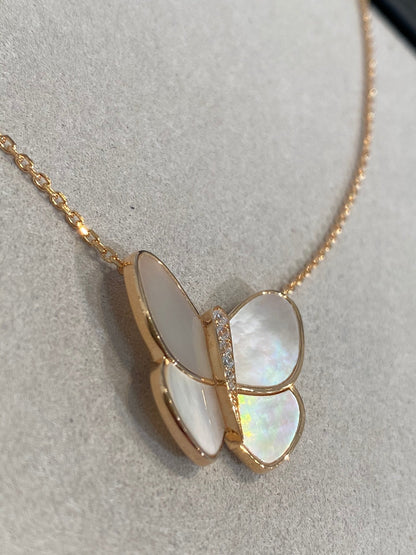 [Regal Jewels]BUTTERFLY GOLD MOP DIAMOND NECKLACE