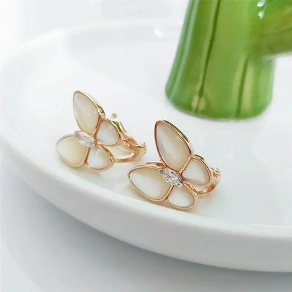 [Regal Jewels]BUTTERFLY MOP DIAMOND EARRINGS