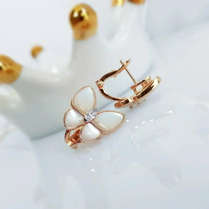 [Regal Jewels]BUTTERFLY MOP DIAMOND EARRINGS