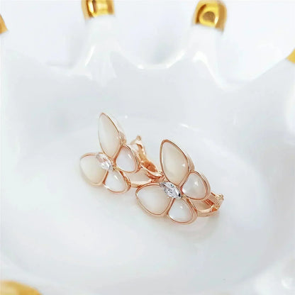 [Regal Jewels]BUTTERFLY MOP DIAMOND EARRINGS