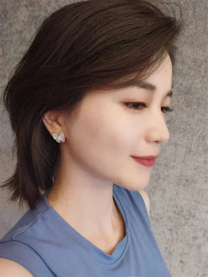 [Regal Jewels]BUTTERFLY MOP DIAMOND EARRINGS