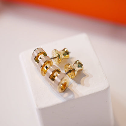 [Regal Jewels]MINI POP H GOLD EARRINGS GREY
