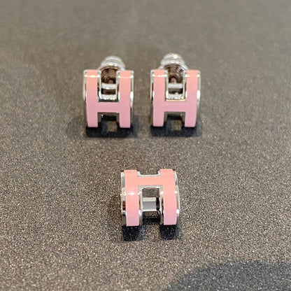 [Regal Jewels]MINI POP H SILVER EARRINGS PINK