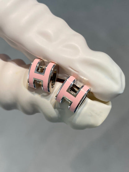 [Regal Jewels]MINI POP H SILVER EARRINGS PINK