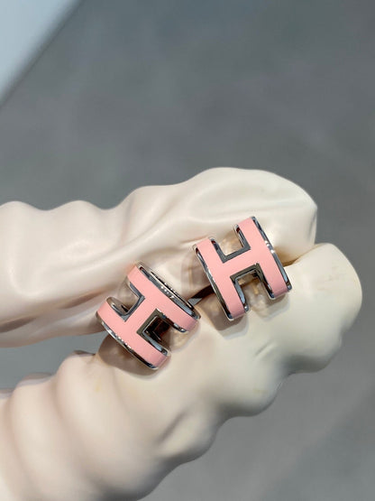 [Regal Jewels]MINI POP H SILVER EARRINGS PINK