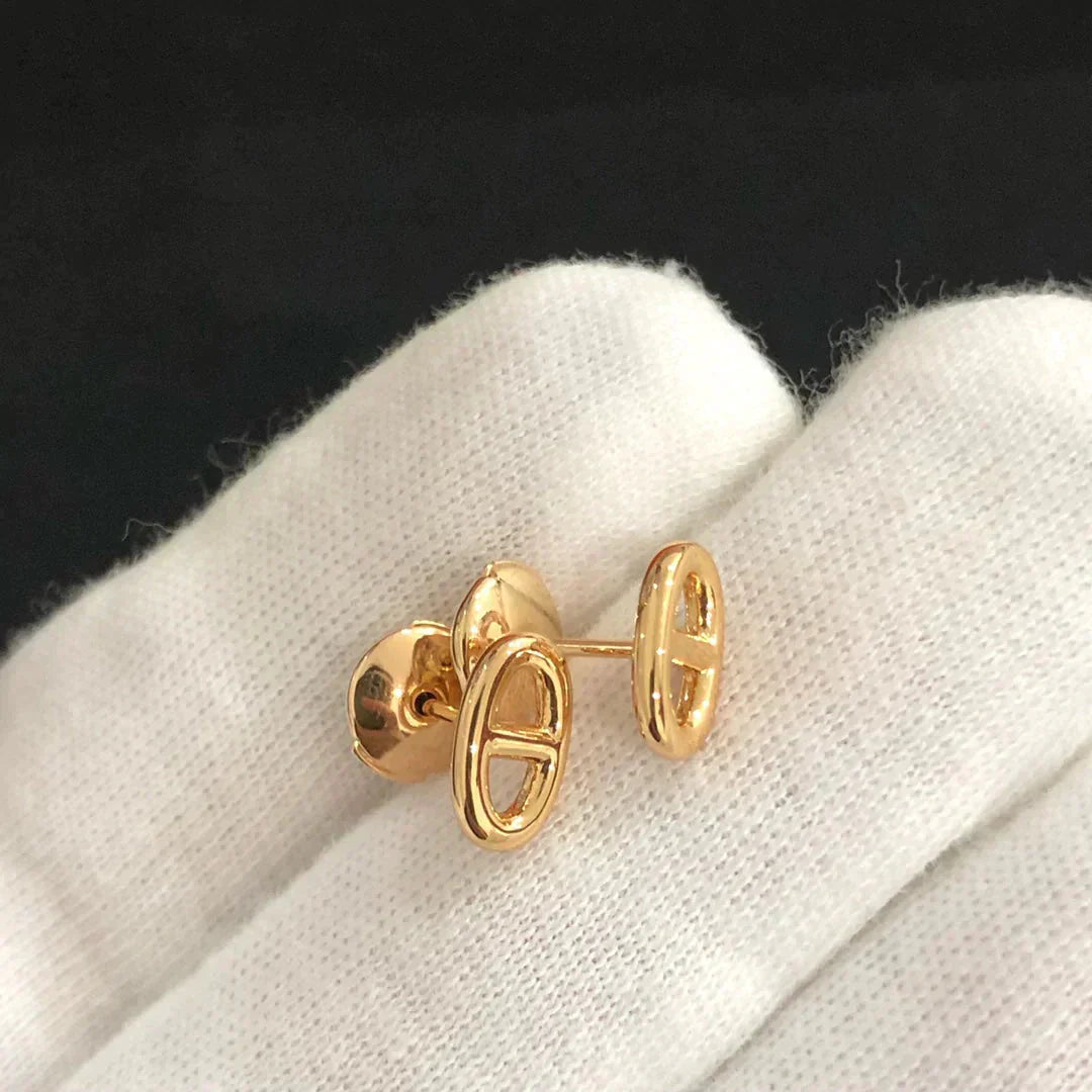 [Regal Jewels]CHAINE SMALL EARRINGS GOLD AND SILVER