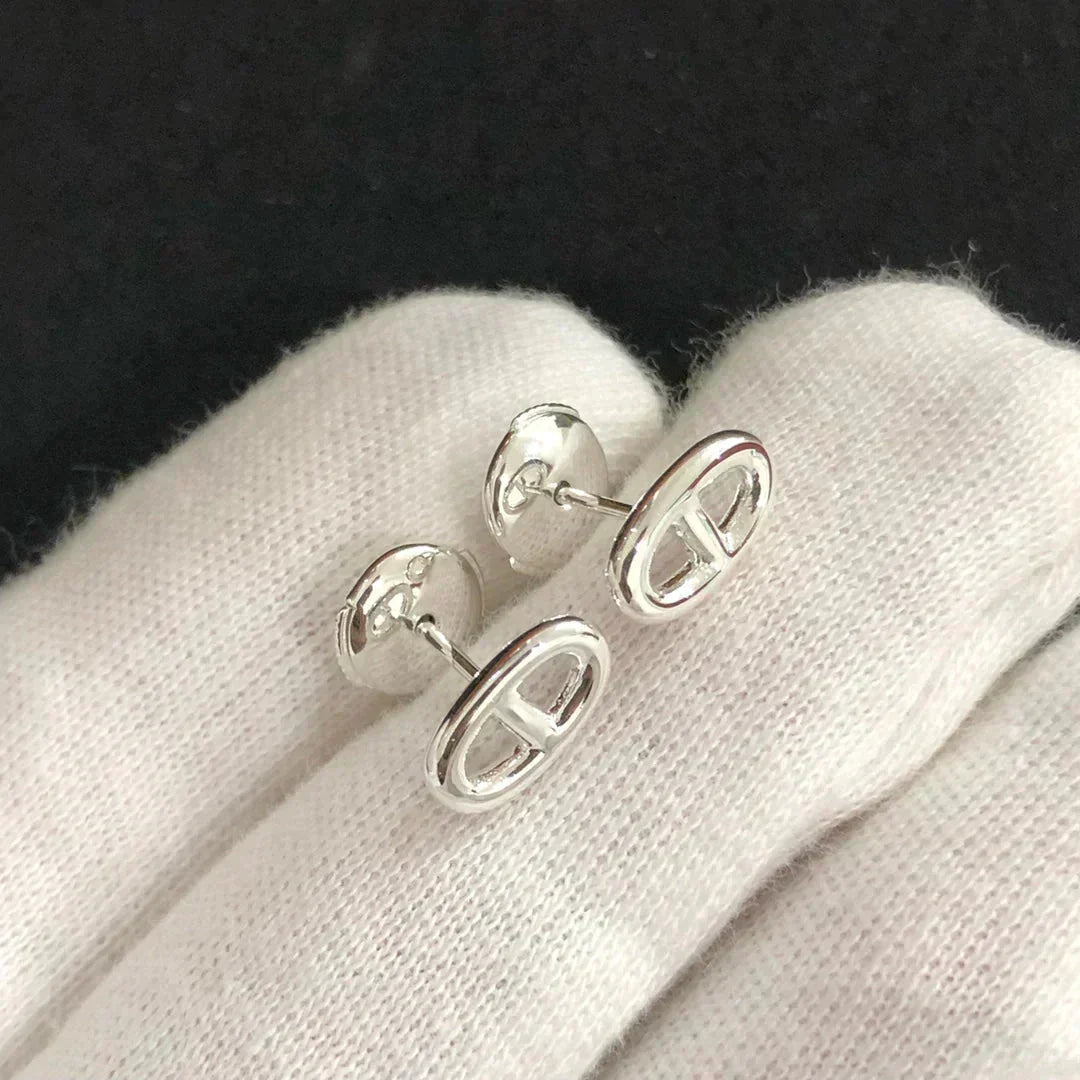 [Regal Jewels]CHAINE SMALL EARRINGS GOLD AND SILVER