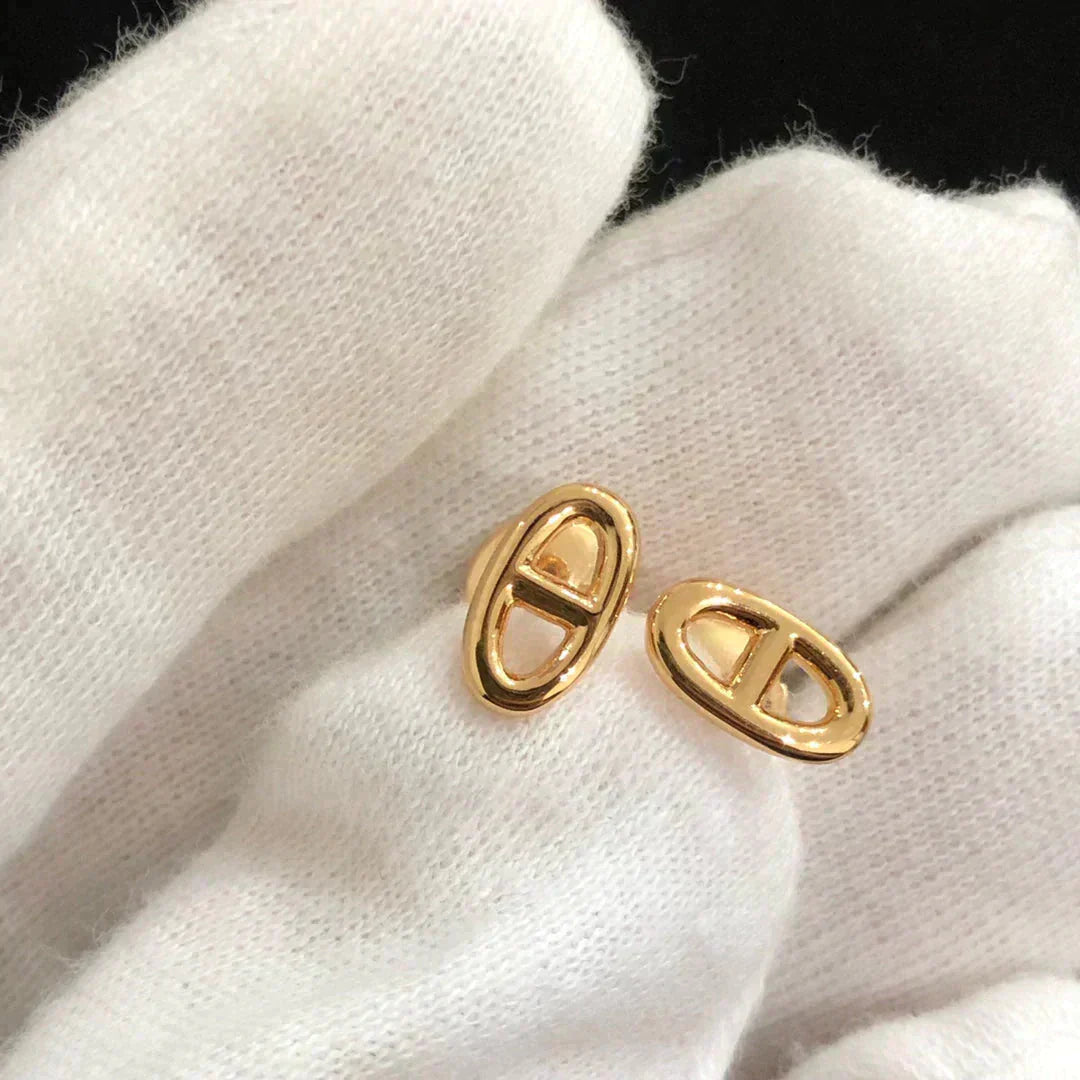 [Regal Jewels]CHAINE SMALL EARRINGS GOLD AND SILVER