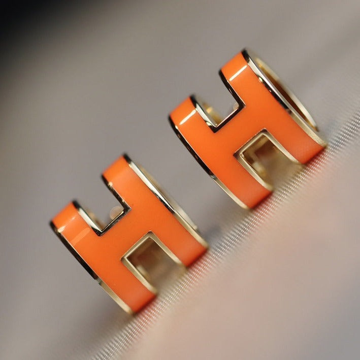 [Regal Jewels]MINI POP H EARRINGS ORANGE