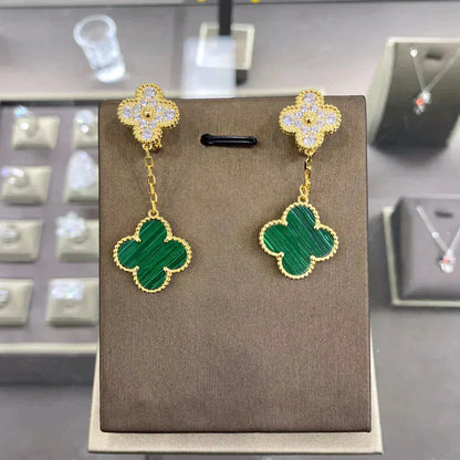 [Regal Jewels]CLOVER  2 MOTIFS  DIAMOND  EARRINGS (MULTIPLE CHOICESç´