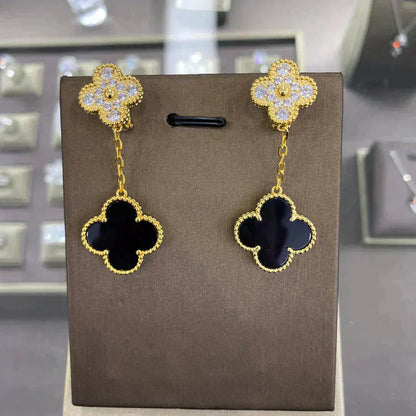 [Regal Jewels]CLOVER  2 MOTIFS  DIAMOND  EARRINGS (MULTIPLE CHOICESç´