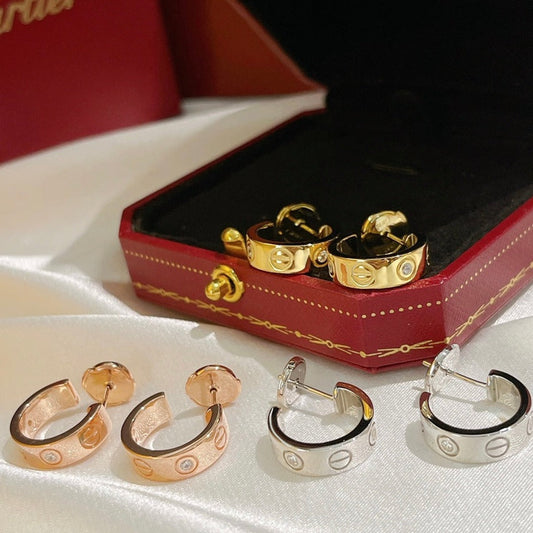 [Regal Jewels]LOVE EARRINGS 5.7MM 2 DIAMONDS