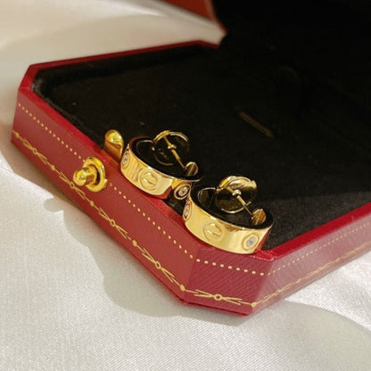 [Regal Jewels]LOVE EARRINGS 5.7MM 2 DIAMONDS