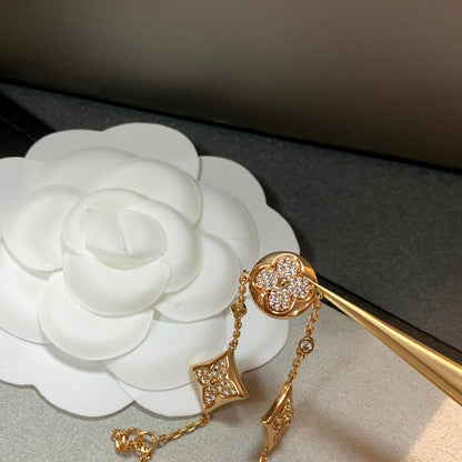 [Regal Jewels]STAR AND SUN 4 MOTIFS GOLD DIAMONDS BRACELET