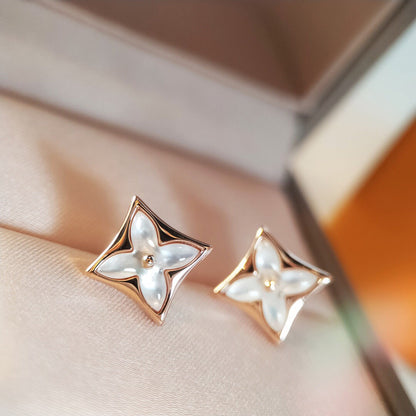 [Regal Jewels]STAR MOP PINK GOLD EARRINGS