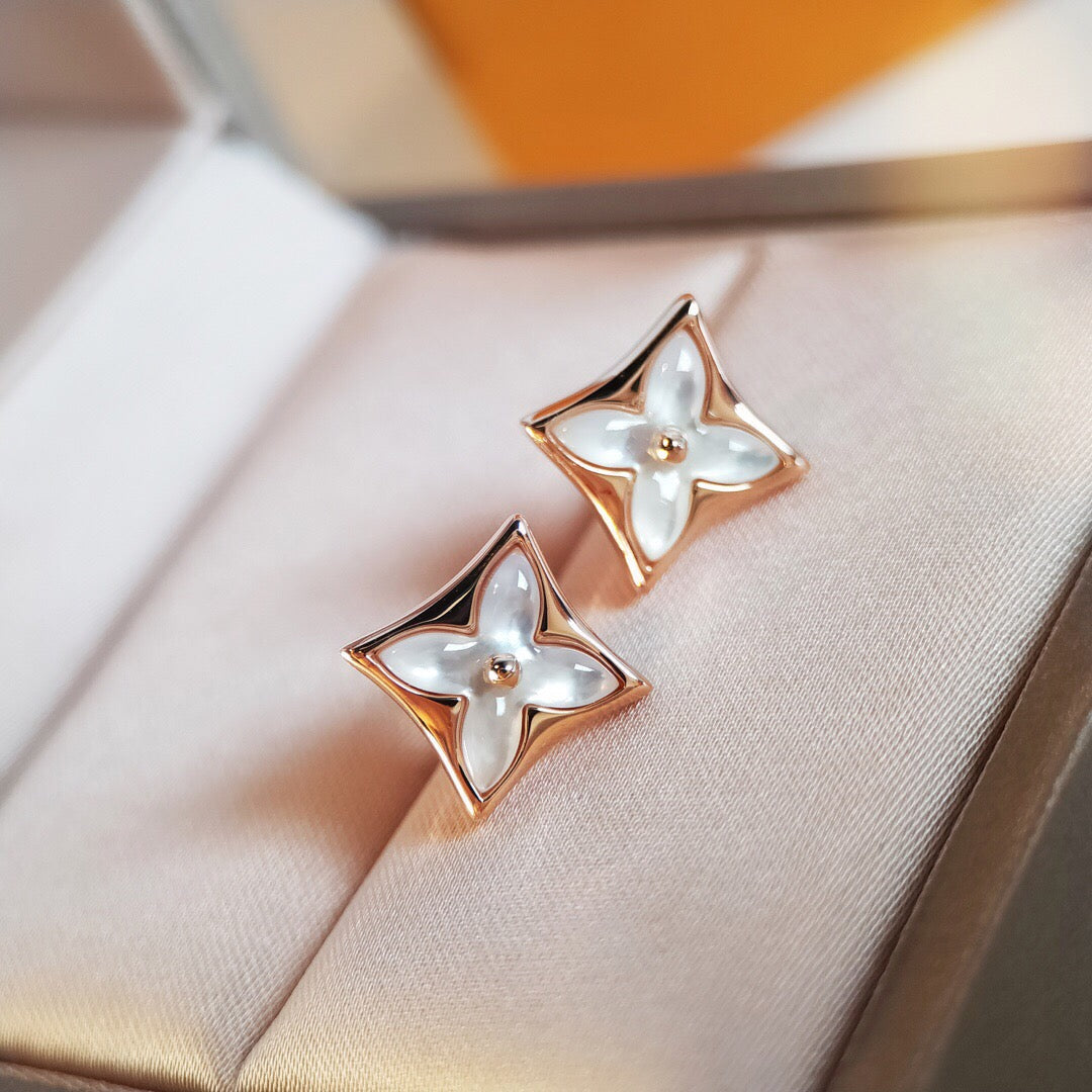 [Regal Jewels]STAR MOP PINK GOLD EARRINGS