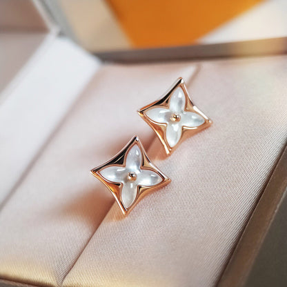 [Regal Jewels]STAR MOP PINK GOLD EARRINGS