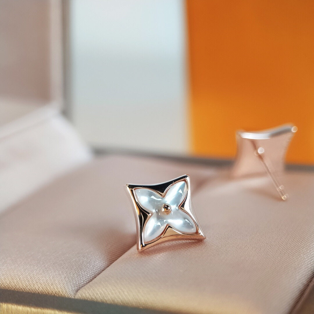 [Regal Jewels]STAR MOP PINK GOLD EARRINGS