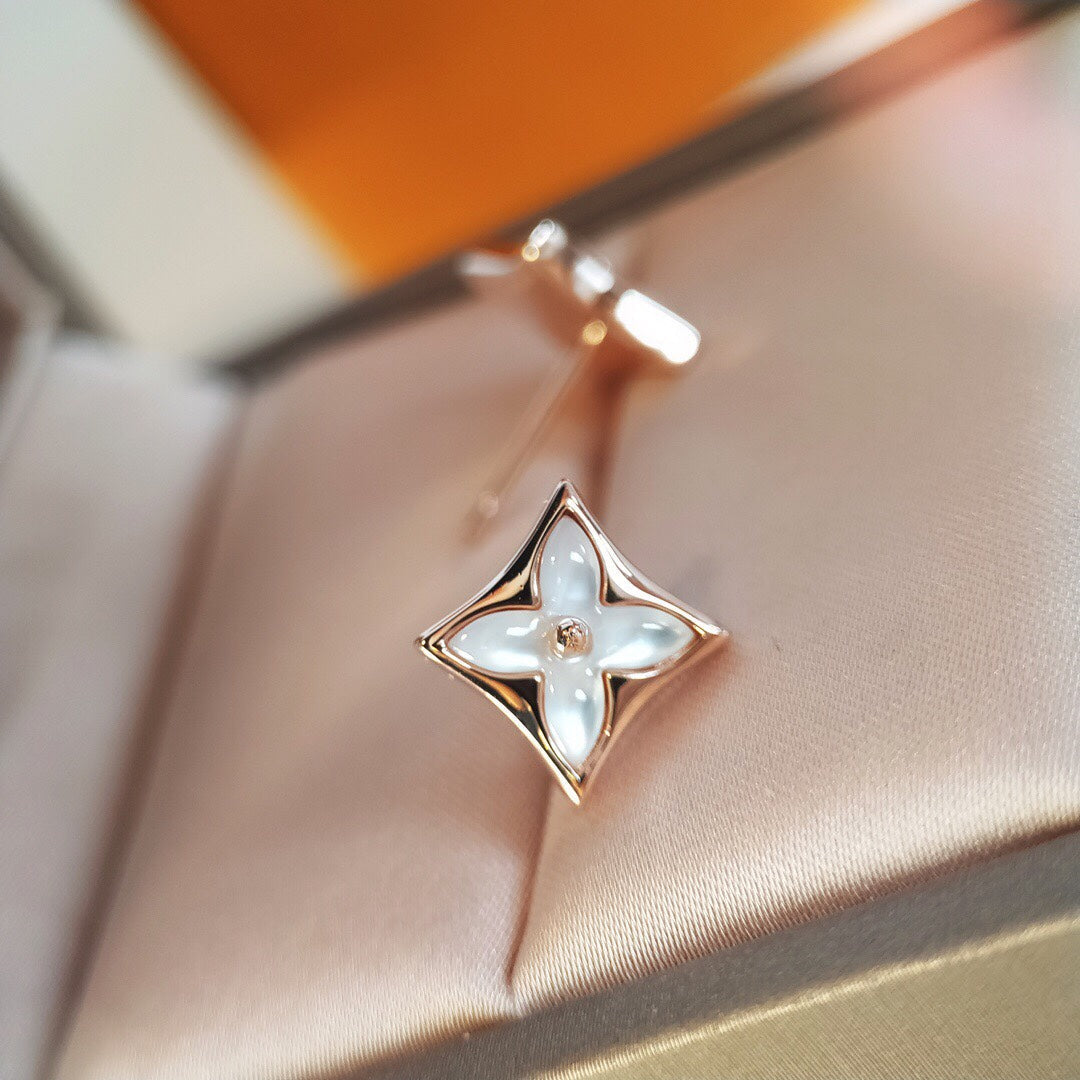[Regal Jewels]STAR MOP PINK GOLD EARRINGS