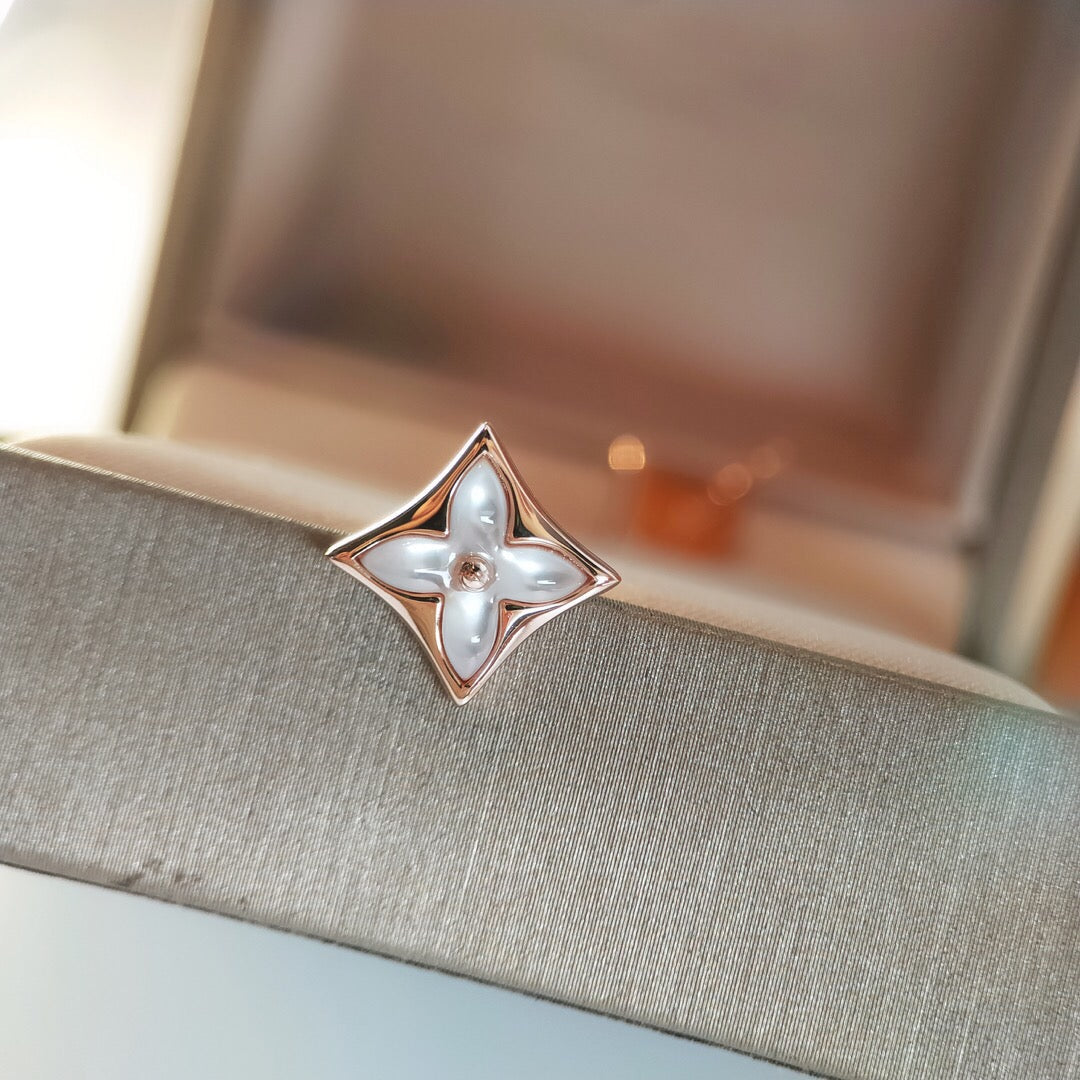 [Regal Jewels]STAR MOP PINK GOLD EARRINGS
