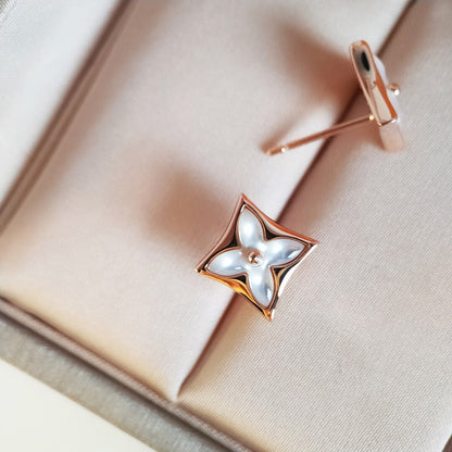 [Regal Jewels]STAR MOP PINK GOLD EARRINGS