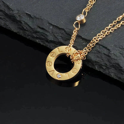 [Regal Jewels]LOVE NECKLACE 16MM 2 DIAMONDS