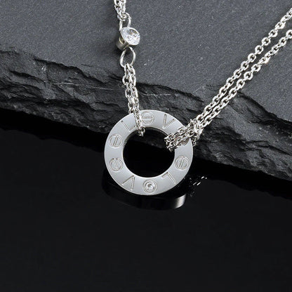 [Regal Jewels]LOVE NECKLACE 16MM 2 DIAMONDS