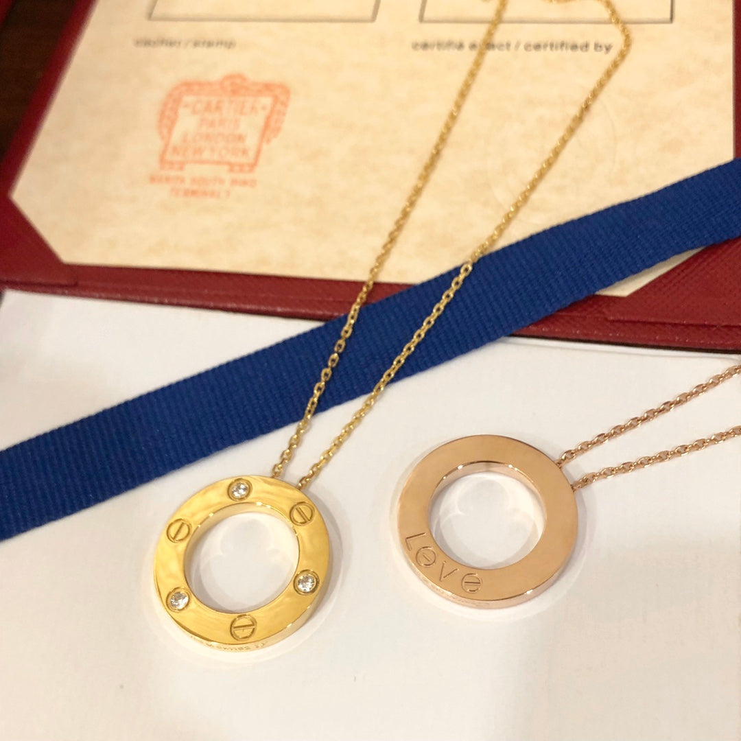 [Regal Jewels]LOVE NECKLACE 16MM 3 DIAMONDS