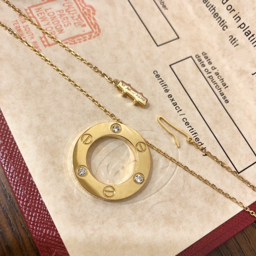 [Regal Jewels]LOVE NECKLACE 16MM 3 DIAMONDS