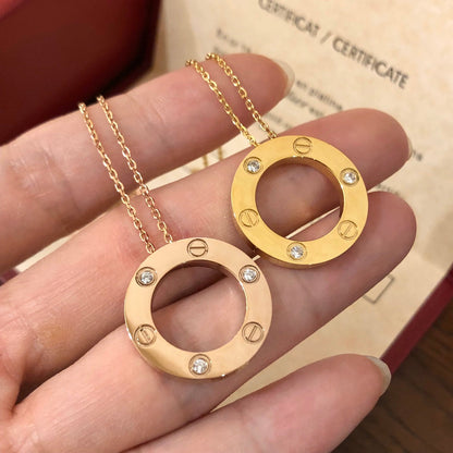 [Regal Jewels]LOVE NECKLACE 16MM 3 DIAMONDS