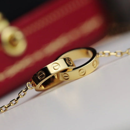 [Regal Jewels]LOVE NECKLACE DOUBLE RING GOLD