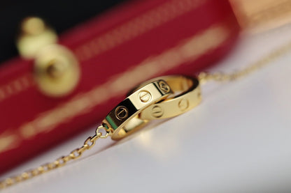 [Regal Jewels]LOVE NECKLACE DOUBLE RING GOLD