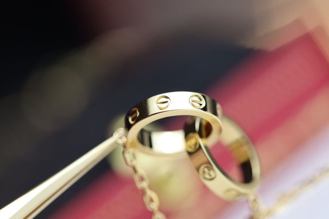 [Regal Jewels]LOVE NECKLACE DOUBLE RING GOLD