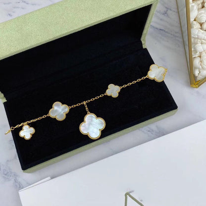 [Regal Jewels]MAGIC CLOVER MOP GOLD BRACELET 5 MOTIFS