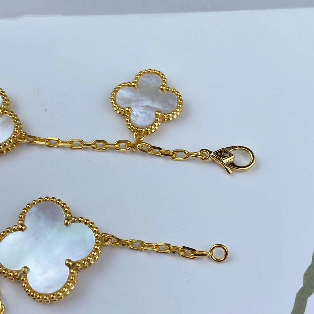[Regal Jewels]MAGIC CLOVER MOP GOLD BRACELET 5 MOTIFS