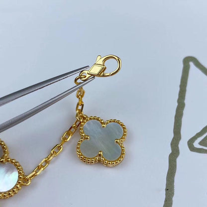 [Regal Jewels]MAGIC CLOVER MOP GOLD BRACELET 5 MOTIFS