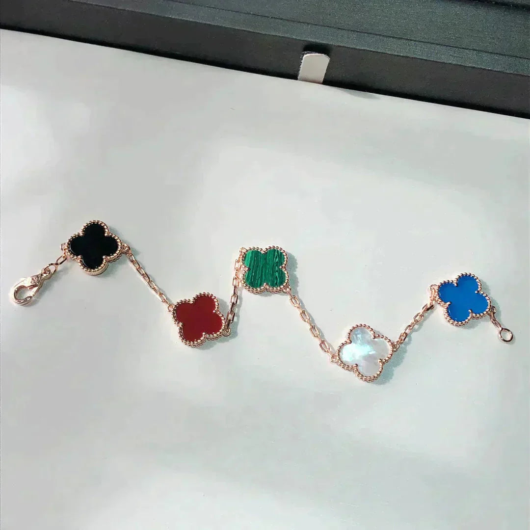 [Regal Jewels]CLOVER 5 MOTIFS MULTICOLOR  BRACELET